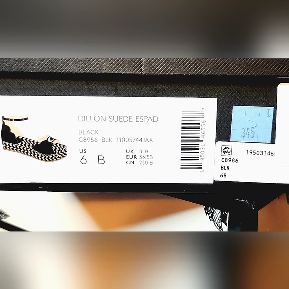 COACH Dillon Black Suede Espad Flatform Sandals NWB Sz 6 - Picture 9 of 9